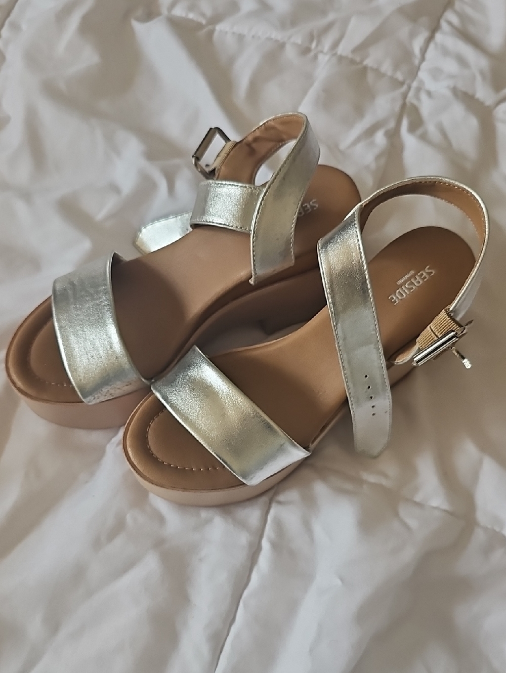 Silver Women's Platform Sandals -